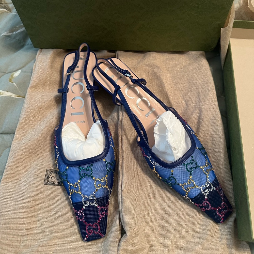 NWTS Gucci Mesh-multi sling back size 39